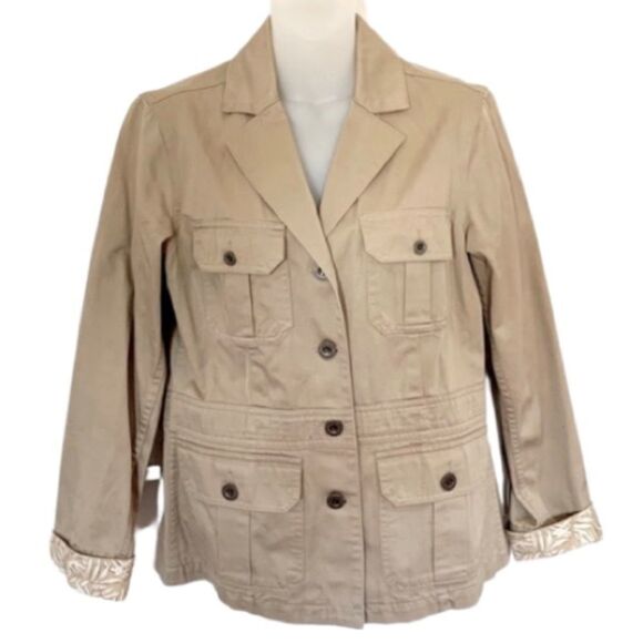 Liz Claiborne Khaki Utility Jacket — Size S - Picture 2 of 5